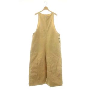 24SS ケミカルウォッシュアメスリサロペット オールインワン ワイドパンツ 38 イエローベージュ /DO