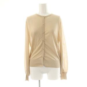 24SS バルーンスリーブシアーカーディガン 長袖 38 ベージュ /DO OS