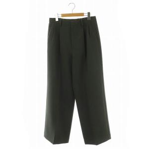 24AW ダブルクロスツータックパンツ ワイド ジッパーフライ 40 ダークグレー /DO OS