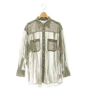 24SS コットンボイルチェックシャツ グレー /MI OS