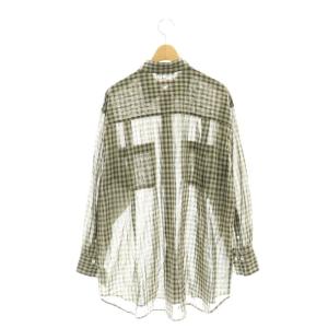 Spick&Span 24SS コットンボイルチェックシャツ グレー /MI OS