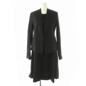 ORGNIC CRUNCH WASH セットアップ ノーカラージャケット × ワンピース リネン 2 黒