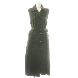CUT OFF TRENCH VEST ベスト ベルト付き 緑 /MI OS