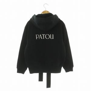 24SS Zip up バックロゴフーディー S 黒 白