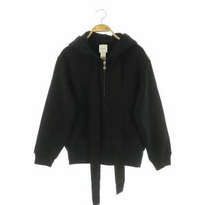 PATOU 24SS Zip up バックロゴフーディー S 黒 白