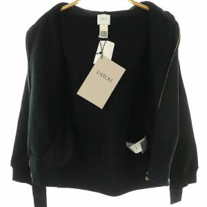 PATOU 24SS Zip up バックロゴフーディー S 黒 白