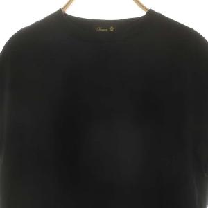 Drawer コットンスムースフリンジクルーTEE Tシャツ ブラウス 1 黒 ブラック /AQ OS
