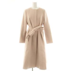 ウール ノーカラーコート 36 ピンク /MI OS