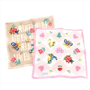 ハイジ ハンカチ ハンドタオル 2枚セット コットン ピンク 茶色 ブラウン /AS OS