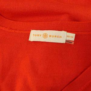 TORY BURCH メタルボタン ウール ハイゲージニットカーディガン 長袖 XS レッド /MY OS