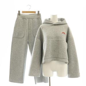 セットアップ レインボー刺繍 フーディスウェット パーカー パンツ F 36 杢グレー /ES OS