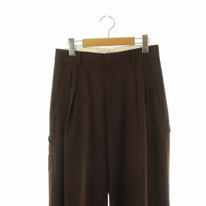 ETRE TOKYO 24AW ワークディテールワイドパンツ ウール M 茶 /MI OS