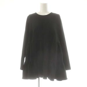 ぬくぬくヘムフリルブラウス プルオーバー 長袖 F ブラック /DF OS