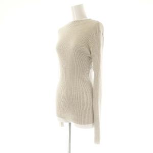 GALERIE VIE プルミエールウールリブ ビルドネックプルオーバー ニット カットソー 長袖 S グレージュ