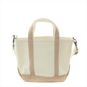 L.L.BEAN トートバッグ ハンドバッグ ショルダー 2WAY ストラップ キャンバス A5サイズ アイボリー 282340