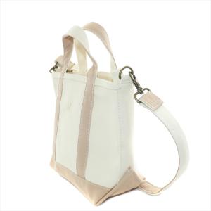L.L.BEAN トートバッグ ハンドバッグ ショルダー 2WAY ストラップ キャンバス A5サイズ アイボリー 282340