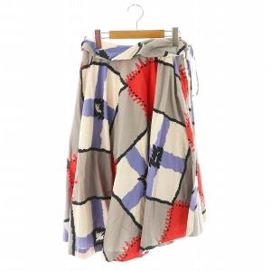 総柄フレアスカート ロング S マルチカラー /HK OS SH