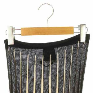 Jean Paul GAULTIER シアーストライプスカート S ブラック