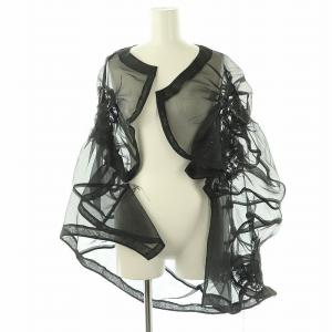 AD1996 オーガンジー フラワーモチーフ ボレロ ブラック