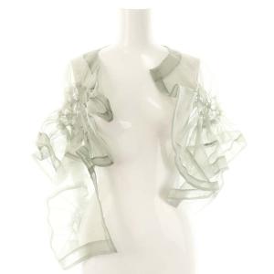 AD1996 オーガンジー フラワーモチーフ ボレロ M グレー