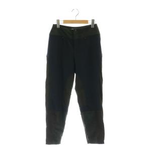 異素材切り替えウールパンツ テーパード ジッパーフライ 1 ダークグレー ネイビー ダークブラウン /DO