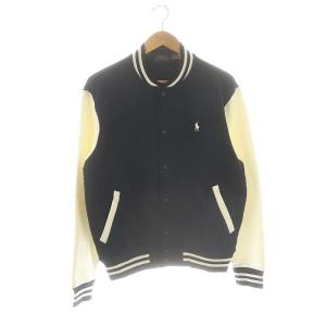 BASEBALL JACKET スタジャン ジャケット 裏フリース M ネイビー オフホワイト /DO