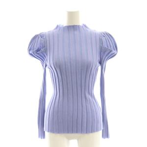 24SS 2wayシアーワイドリブプルオーバー ニット カットソー ラメ F パープル /CX OS