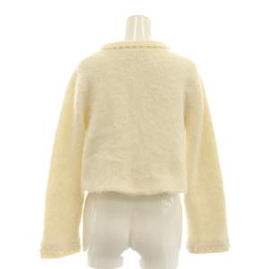 SNIDEL 23AW ファーライクニットジャケット ノーカラー F アルパカ混 オフホワイト /DO OS