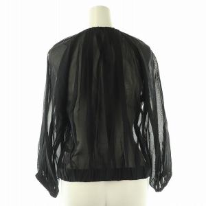 TOMORROWLAND collection コットンオーガンジー ジップアップ ブラウス 36 ブラック /HK OS