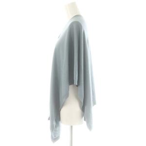 TOMORROWLAND collection ウールシルクカシミヤマルチwayストールカーディガン Vネック 七分袖 F ブルーグレー /DO OS