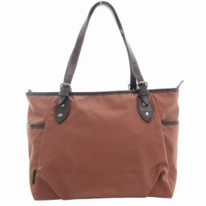 アイデア idea ハンドバッグ トート 肩掛け ナイロン レザー 茶 ブラウン /GV