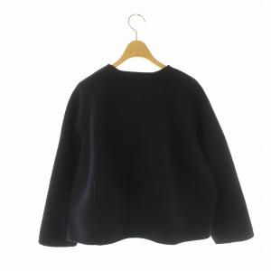 23区 24AW  ウールリバー ノーカラーコート 32 紺 /MI OS