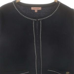 TOCCA 25SS SCALLOP ボレロ カーディガン ラメ S ネイビー シルバー色 /DO OS
