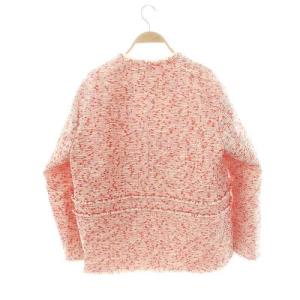 Drawer RESORT2 フリンジジャケット ツイード 36 レッド アイボリー