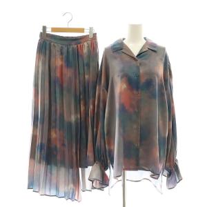 セットアップ BLURパターンガラ シャツ プリーツスカート F マルチカラー /DO OS