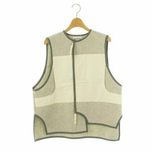 24AW blanket vest ベスト ジップアップ M ライトグレー オフホワイト グレー /DO
