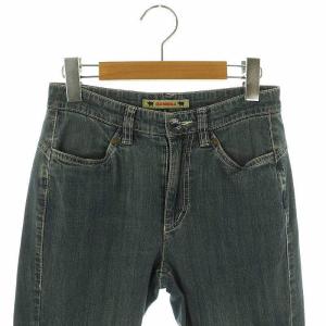 ALBEROBELLO ぶたさん アニマル刺繍 デニム サブリナパンツ ストレッチ S ブルー /HK OS