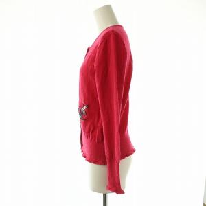 ALBEROBELLO アップリケ カーディガン ピンク /HK OS