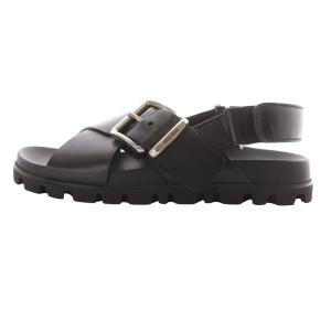 miumiu 24PF クロスストラップ フラットサンダル 36.5 ブラック