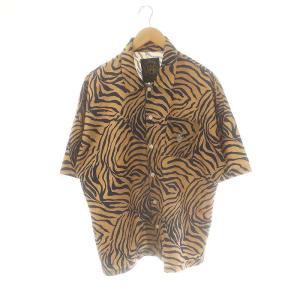 ALDIES セットアップ ゼブラシャツ ゼブライージーショートパンツ S 茶 紺 /MI OS SH
