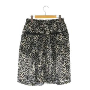 ALDIES レオパード サルエルハーフパンツ イージー ヒョウ柄 M グレー 黒 ブラック /AT OS SH