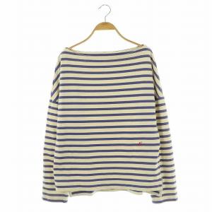BORDER BOAT NECK PO トップス カットソー ボーダー 00 アイボリー 青 /MI OS