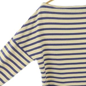 MADISONBLUE BORDER BOAT NECK PO トップス カットソー ボーダー 00 アイボリー 青 /MI OS