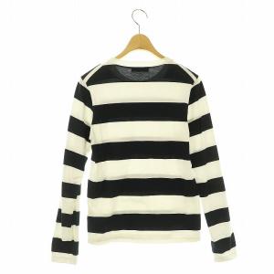 MADISONBLUE CREW NECK L/S PO WIDE BORDER トップスカットソー 01 黒 白 /MI OS