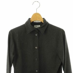 MADISONBLUE MADAME LONG SHIRT FLANNEL シャツ ウール 01 ダークグレー /MI OS