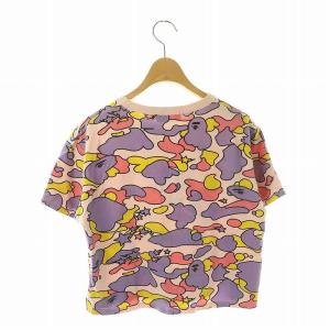 A BATHING APE 迷彩 カモフラ クロップド Tシャツ M ピンク /HK OS