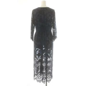 Diagram GRACE CONTINENTAL フラワーカットワークワンピース ロング シアー 36 ネイビー /DO OS