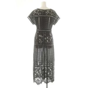 Diagram GRACE CONTINENTAL フラワーレースワンピース ロング カシュクール 36 ブラック /DO OS