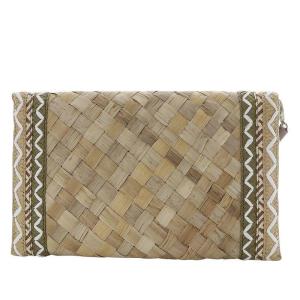 ANYA HINDMARCH Baket clutch eyes クラッチバッグ ストロー ベージュ /YO11