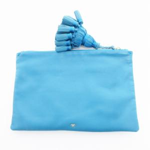 GERGIANA CLUTCH クラッチバッグ カーフレザー フリンジ ロンドンブルー /UO